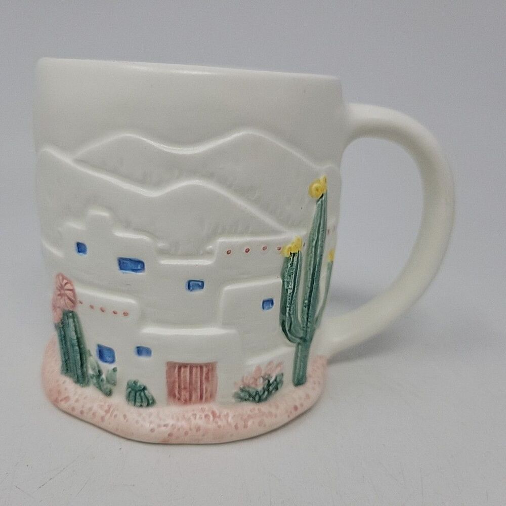 Otagiri Japan White Southwest Home Scene 3D 12 oz Coffee Tea Mug